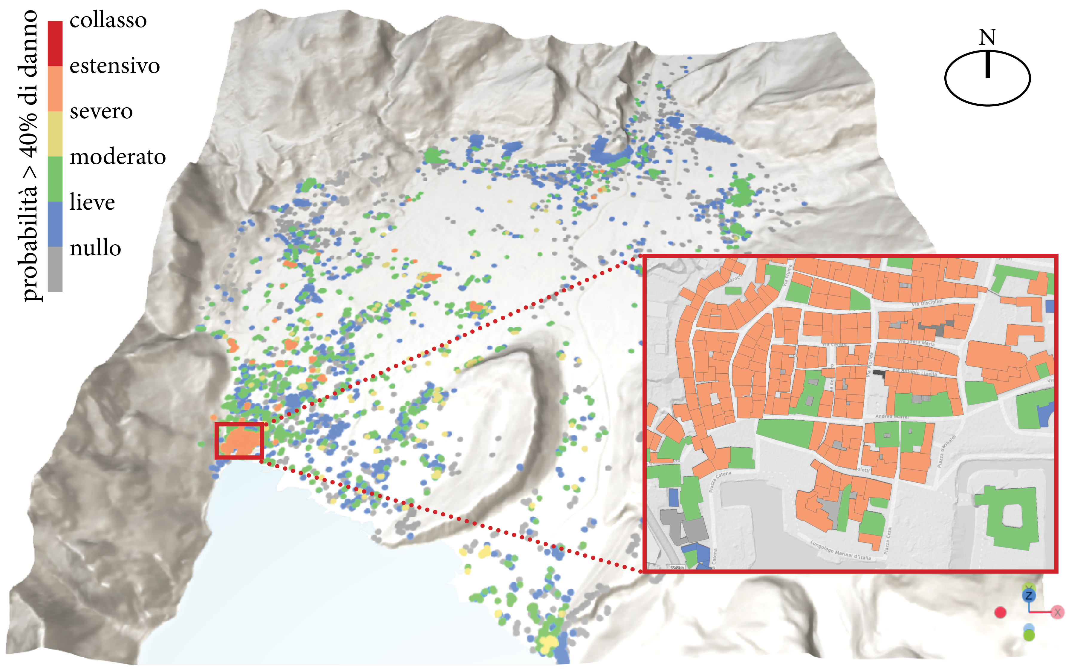 Illustrative Erdbebenrisikokarte für die Region Alto Garda